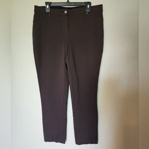 Womens Chico's Brown Flat Front Straight Leg Pants